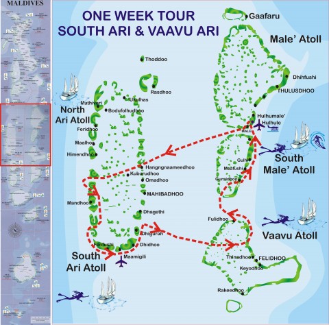 One-week-South-Ari-tour-map